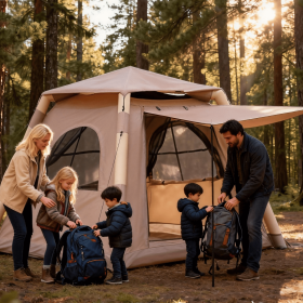 Inflatable Tent Outdoor Tent 2-4-person Tent Quick-opening Tent Inflatable Tent Hut Tent Camping Portable Tent Windproof Tent Family Party Tent Pop-up
