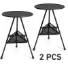 Portable Adjustable Folding Camping Table Round Lightweight Small Outdoor Picnic BBQ Hiking Indoor Use