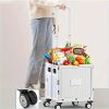 Foldable Utility Wagon Cart Heavy Duty Large Capacity Collapsible Outdoor Camping Trolley Portable Rolling Storage Cart for Beach Garden Grocery Shopp