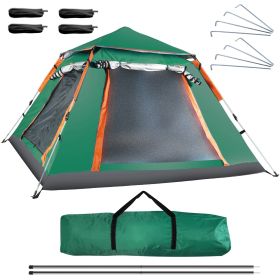 1Pc 4-5 Person Camping Tent With 2 Mosquito Nets Windows Carry Bag Waterproof 7.05x7.05x4.46ft For Hiking Climbing Adventure Fishing Fedex Shipping (Option: Green)