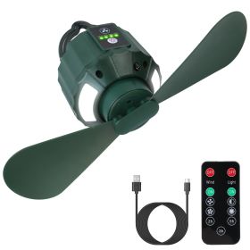 5200mAh Or 10400mAh Options -- 1Pc Portable Camping Ceiling LED Fan  USB Battery Powered Hanging Tent Lantern Fan Power Bank With 3 Fan Speed 3 Light (Option: 5200mAh)