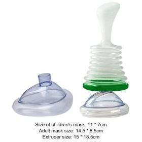 Travel Portable First Aid Choking Device Adults & Children 2 Size Choking Rescue Device Kits Home Simple Asphyxia Rescue Device (Color: Green suit, Ships From: China)