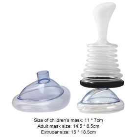 Travel Portable First Aid Choking Device Adults & Children 2 Size Choking Rescue Device Kits Home Simple Asphyxia Rescue Device (Color: Black suit, Ships From: China)