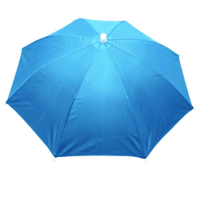 Portable Rain Hat Outdoor Folding Umbrella Fishing Sun Shade Anti-UV Camping Fishing Headwear Cap Beach Head Hat Accessory (Color: Sky Blue)