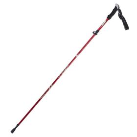 Folding Outdoor Handrails Trekking Walking Sticks (Color: Red, Type: Walking Sticks)